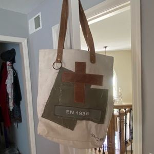 Large canvas hobo bag